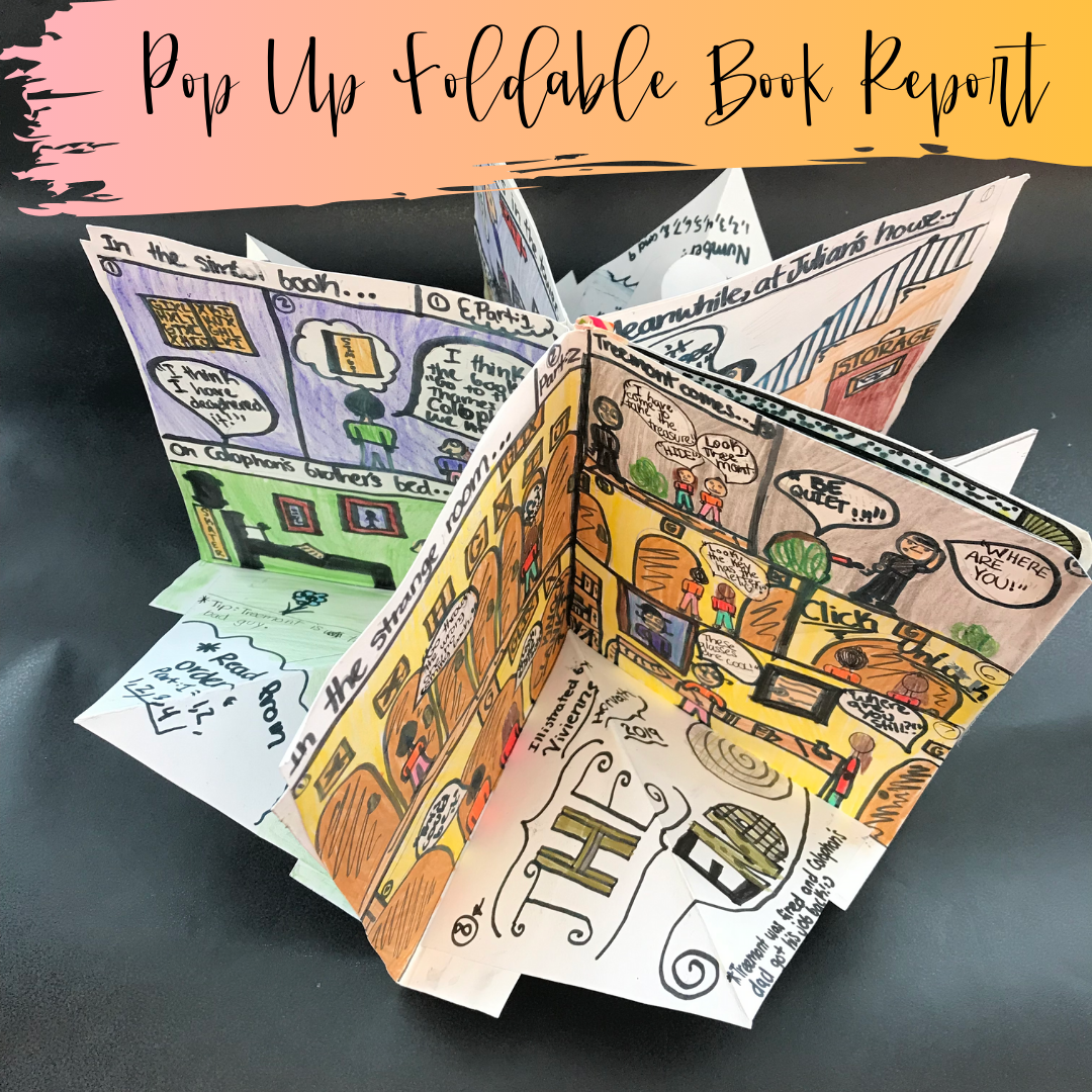 Book Report Foldable Project: Picture with Editable Rubrics Lessons Over Coffee